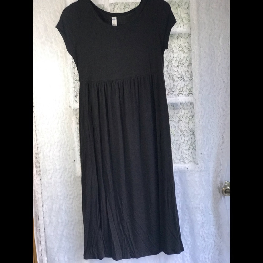 Old Navy S/P Black Maternity T-Shirt Dress